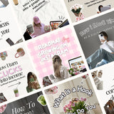 90 Aesthetic Instagram Carousel Templates | PLR + MRR + Stickers