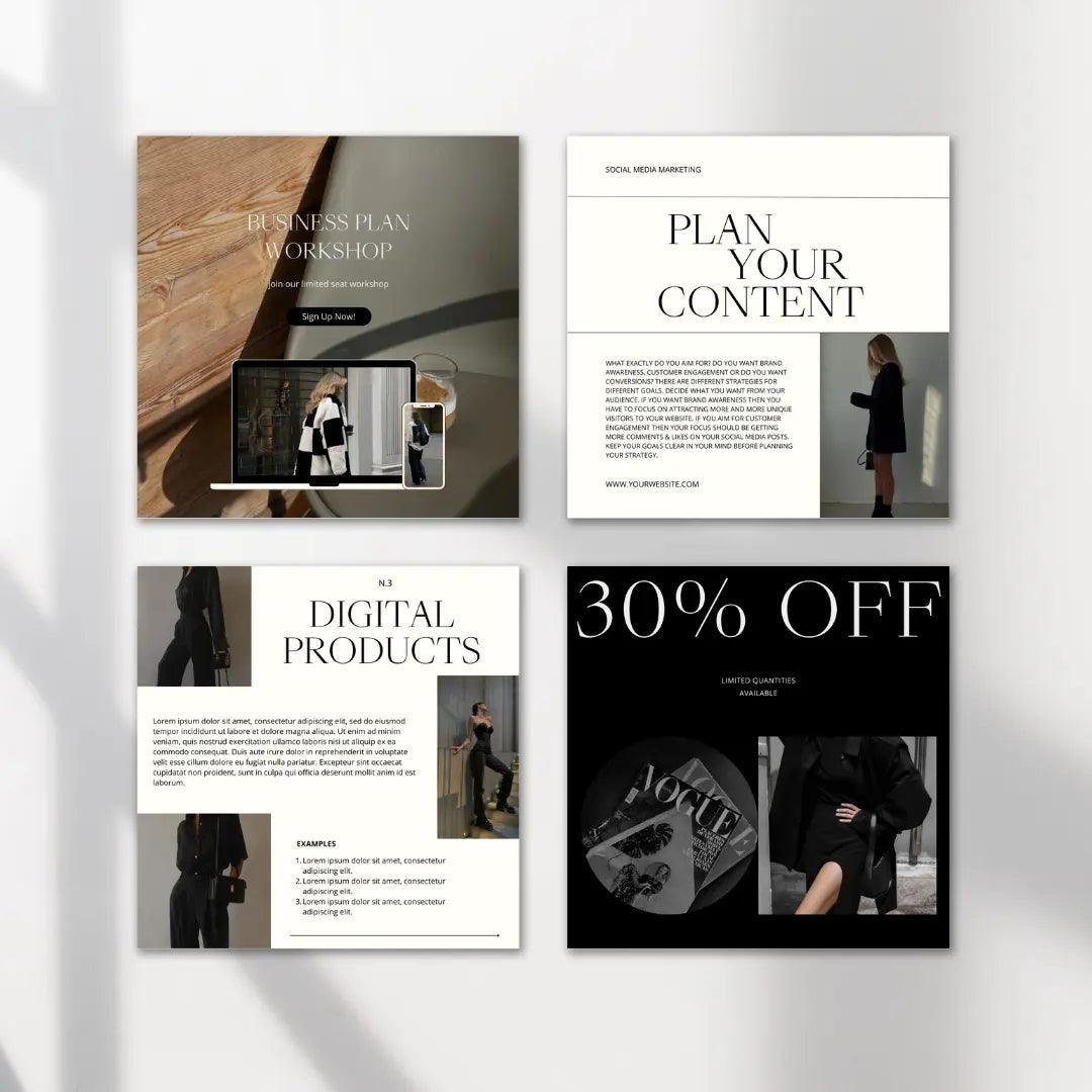 100 Aesthetic Canva Templates for Instagram Posts - Ideal for Bloggers and Influencers