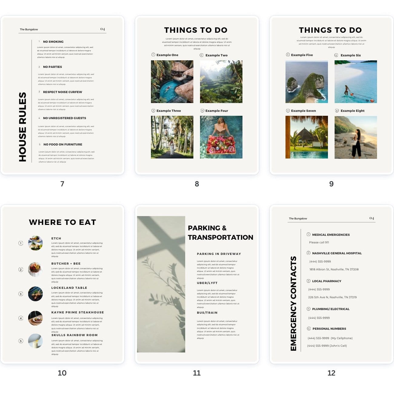 Airbnb Welcome Book | 15-Page Canva Template | Design Variation
