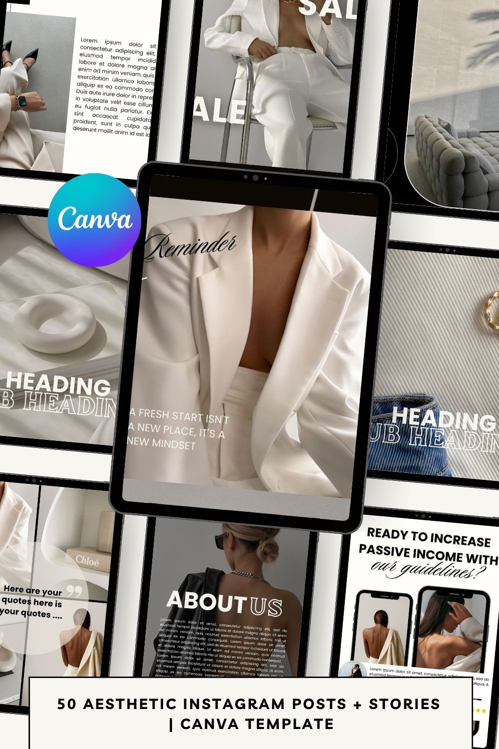 Aesthetic Instagram Canva Templates Bundle 