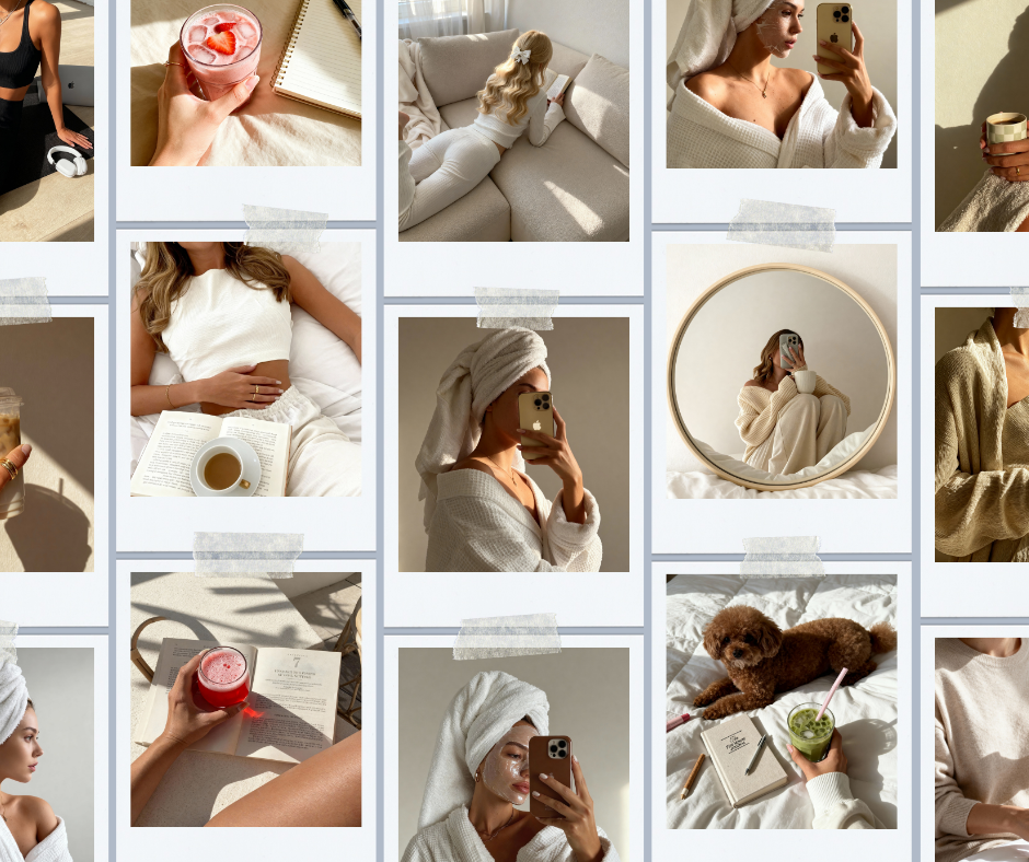 Comprehensive Clean Girl Aesthetic stock photo bundle for cohesive Instagram branding and neutral website themes.