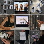 Editable dark minimalist Instagram post templates with master resell license for Canva creators