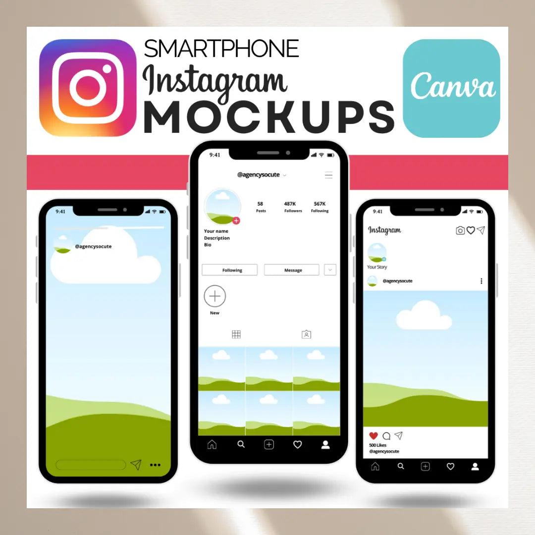 Instagram 6 Profile Mockup | Editable Canva Template | Instant download