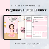 Pregnancy Digital Planner | 35-Page Canva Templates