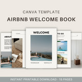 Airbnb Welcome Book | 15-Page Canva Template  | Design Variation