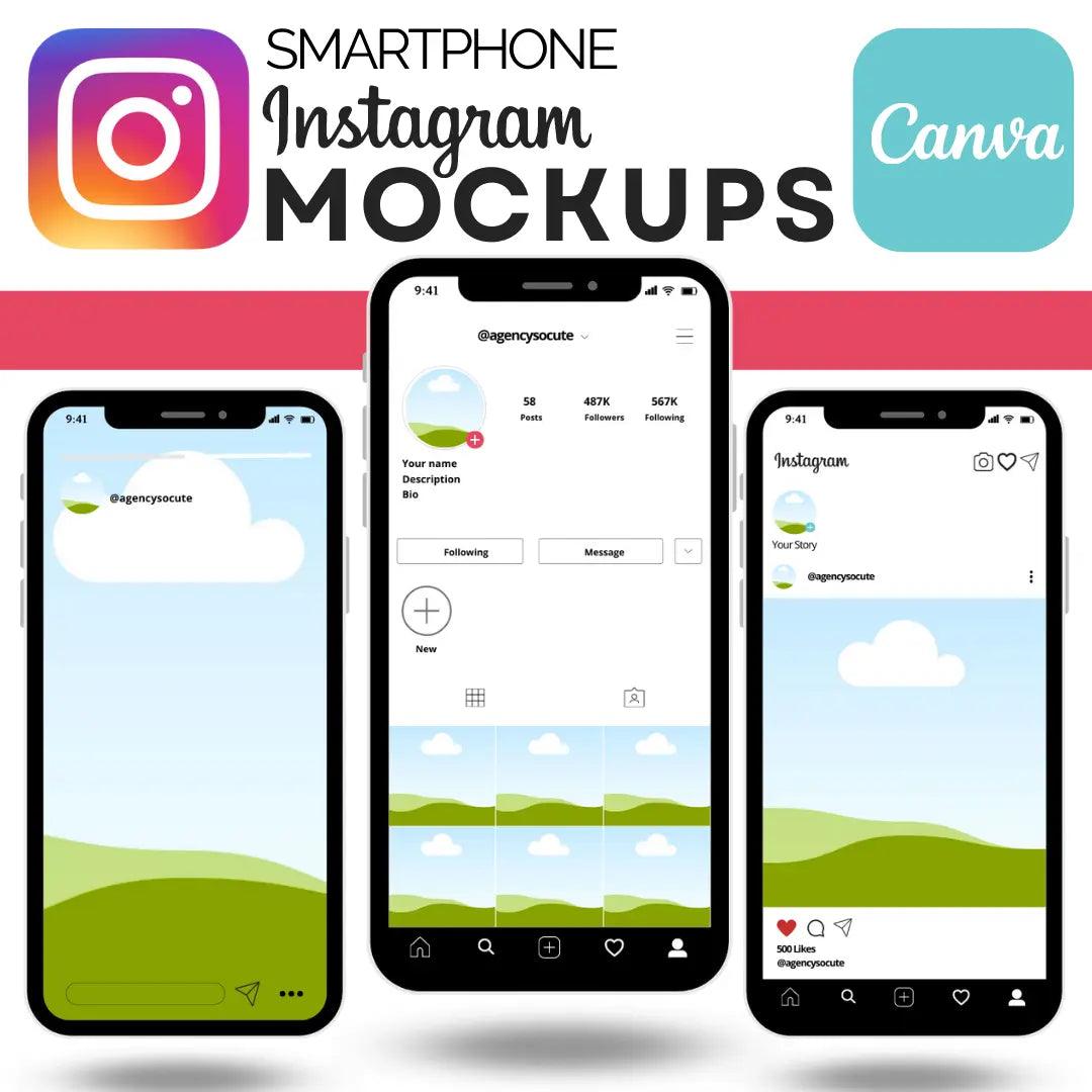 Instagram 6 Profile Mockup | Editable Canva Template | Instant download
